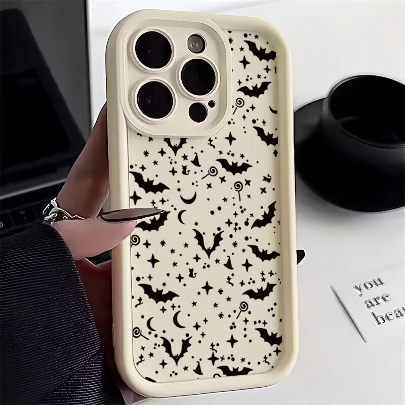 Vintage Red Bats Skull Trendy Pattern Soft Phone Case Cover
