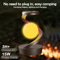 LED 360° Rotating Night Light With Wireless Charger Cordless Desk Lamp Rechargeable LED Levitating Night Light For Living Room 2