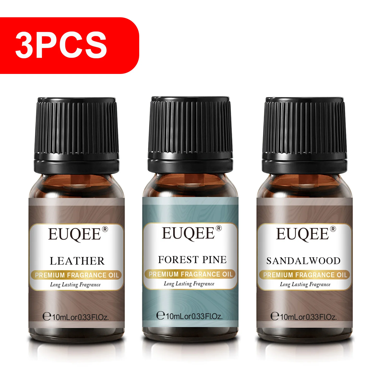 EUQEE 10ML Luxury Men's Fragrance Oil - Leather, Forest Pine, Coffee Cake, Cedarwood, Bay Rum Aroma