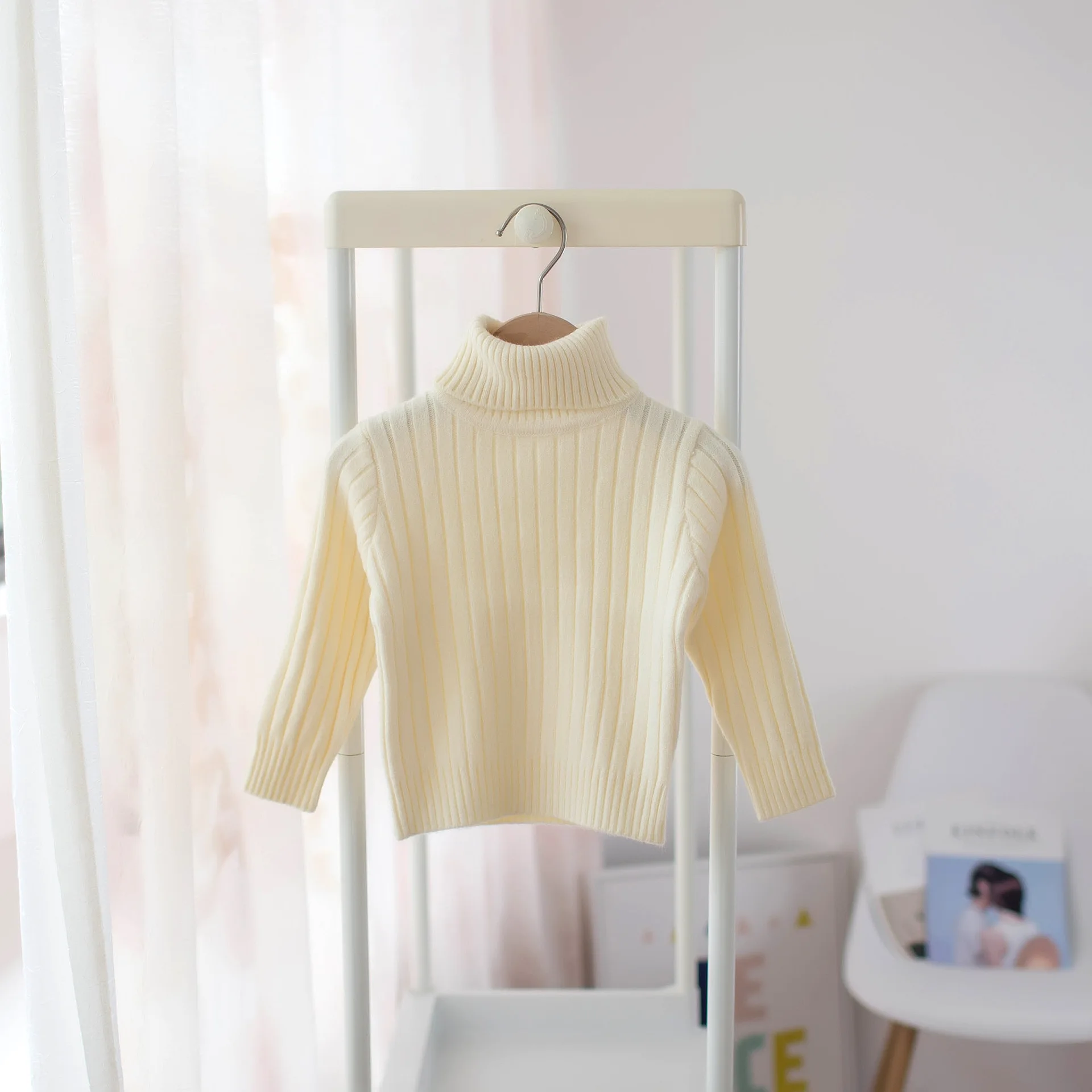 

Autumn and Winter Kid's Clothes Boys and Girls Turtleneck Solid Color Pullover Children's Top Sweater