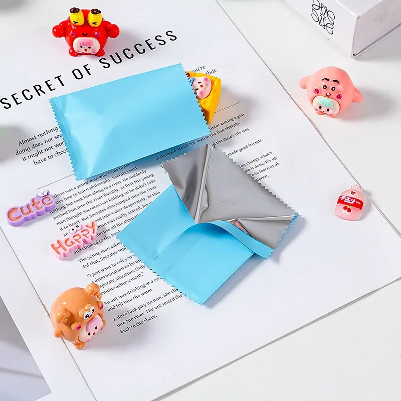 100 Stück Einfarbige Aluminiumfolie-Überraschungsbeutel Neue Leere Miniatur-Lebensmittel-Spielzeug-Überraschungstüten DIY Party-Geschenkverpackung – Detail 9