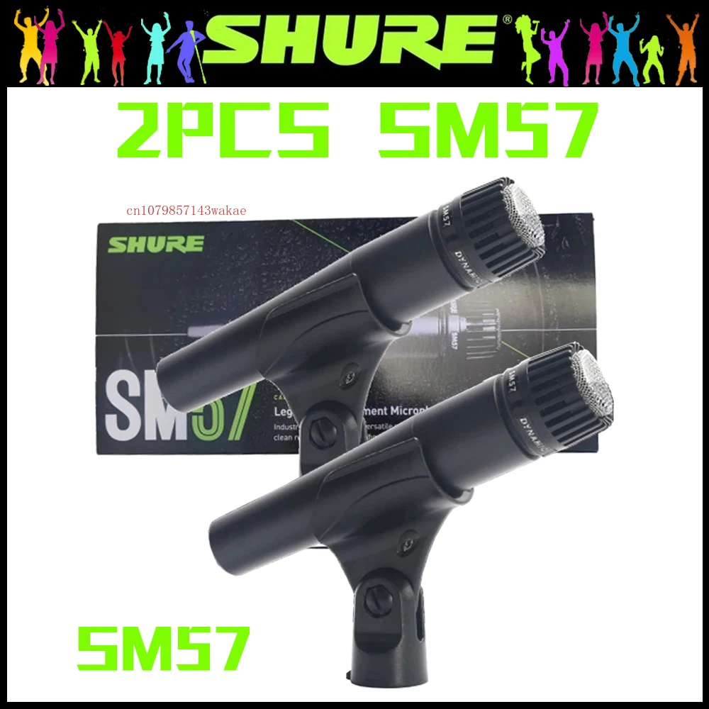 2 Pezzi Shure Sm57 Microfono Dinamico Leggendario Professionale Cablato Palmare Cardioide Karaoke Mic Stage Studio Recording