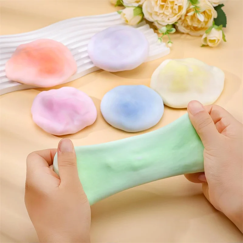 6cm 레인보우 스퀴시 스트레스볼 수제 찹쌀떡 모양 스퀴즈 장난감 어린이 파티 선물용