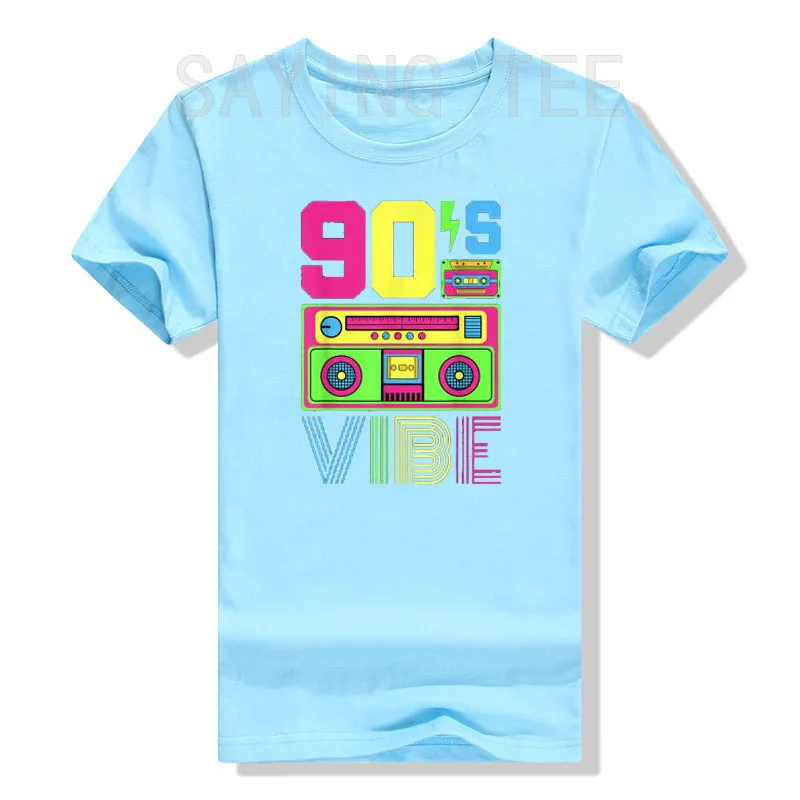 Фото 90-х Vibe 1990 Стильная мода 90 тема наряд Nineties костюм футболка Забавный Графический Топ женские модные блузки с коротким рукавом №5