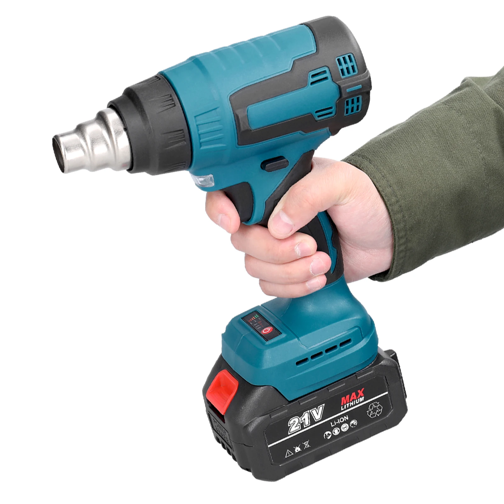 Cordless Handheld Hot Air Heating Machine Lithium Rechargeable Heating Equipment High Temperature Power Tool with 3 Nozzles 6