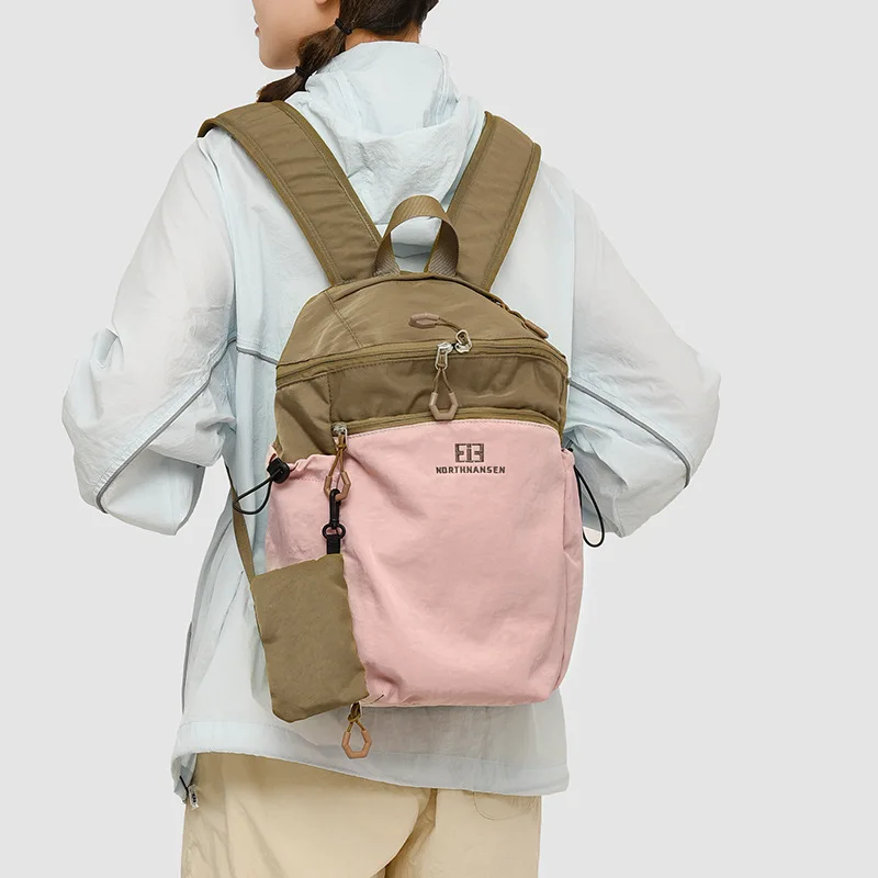 Large Capacity Short Trip Bag New Style Women's Commuter Backpack Fashion Color Block Lady's Double Shoulder Bag