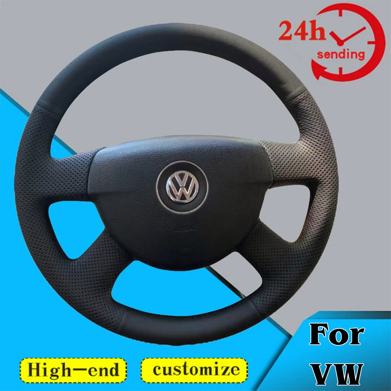 Benutzerdefinierte DIY Mikrofaser Leder Auto Lenkrad Geflecht Abdeckung 100% Fit Für Volkswagen VW Passat B6 Auto Innen Zubehör