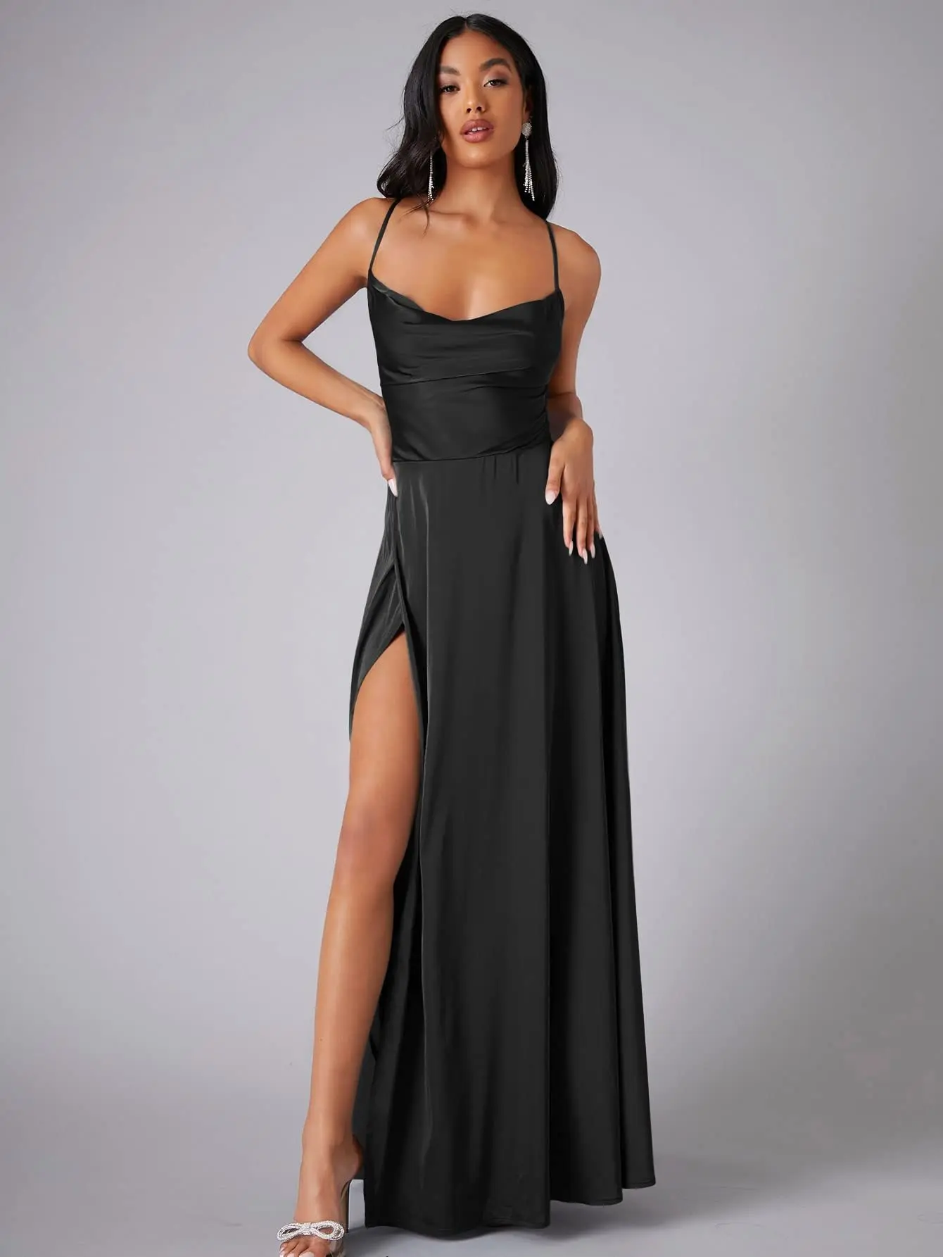

WYWMY Sexy Summer Women Long Party Dress Solid Color Slim One Line Neck Backless Strap Dress Waist Wrap Sleeveless Maxi Dresses