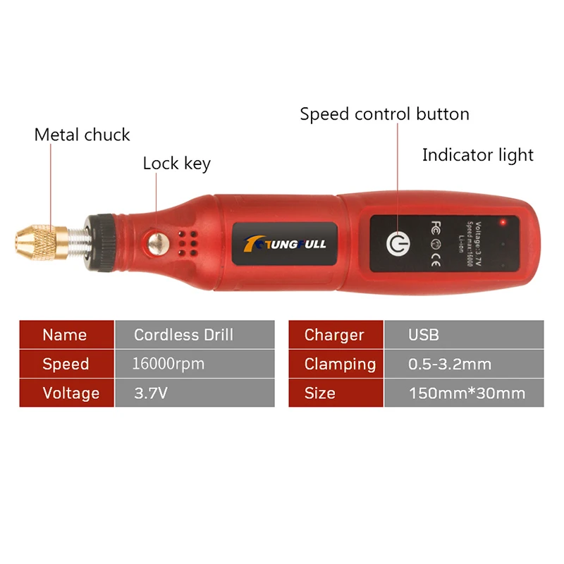 USB Rechargeable Cordless Engraving Pen Wireless Electric Drill Rotary Tool for Jewelry Glass - Portable Handheld Engraver 5