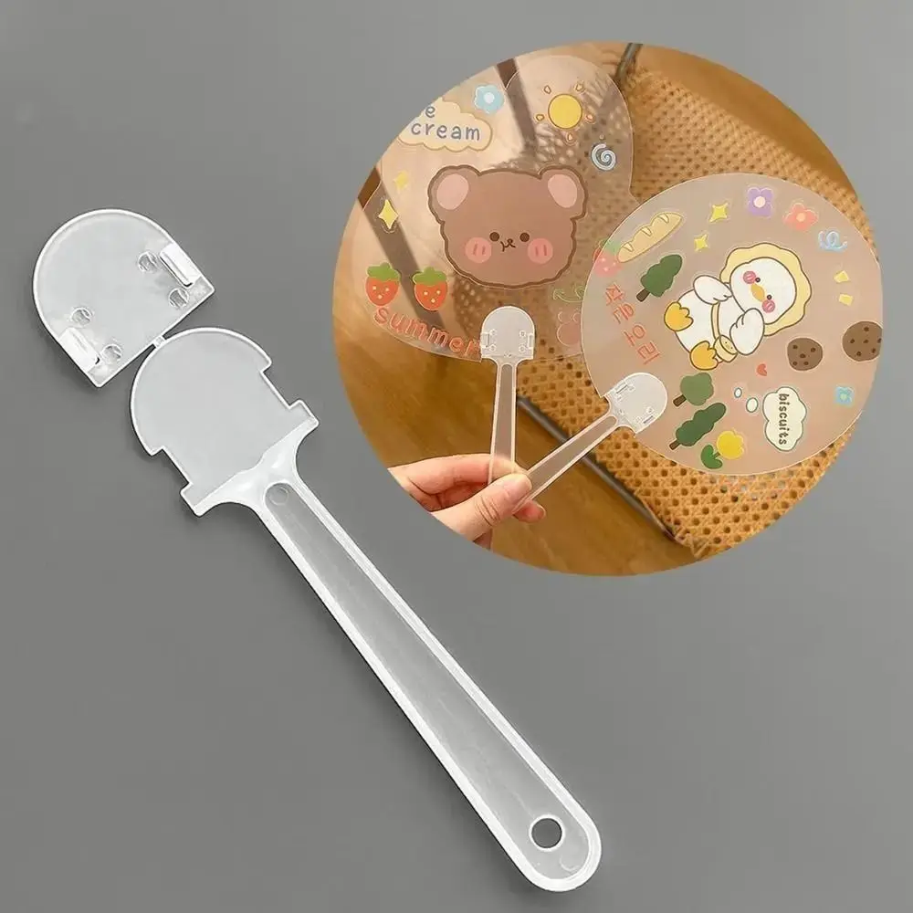Transparent Mini Fan Handle Portable Small Plastic Fan Handle Replacement DIY Accessories 10pcs mini fan