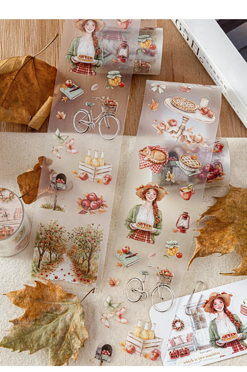 JIANQI 60mm * 2m PET Klebeband Aufkleber Kreativität Scrapbooking Hand Konto Klebstoff handgemachte Diy Junk Journal Handwerk liefert – Detail 8