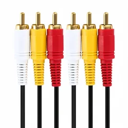 Premium 3RCA Audio/Video Extension Cable - Composite Splitter for TV Set - Top Box (1.5m & 3m)