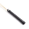 2 In 1 Natural Rattan 60CM Long Straight Whip Riding Crop Flogger Black Red PU Leather Handle Paddle Slapper Horse Training 4