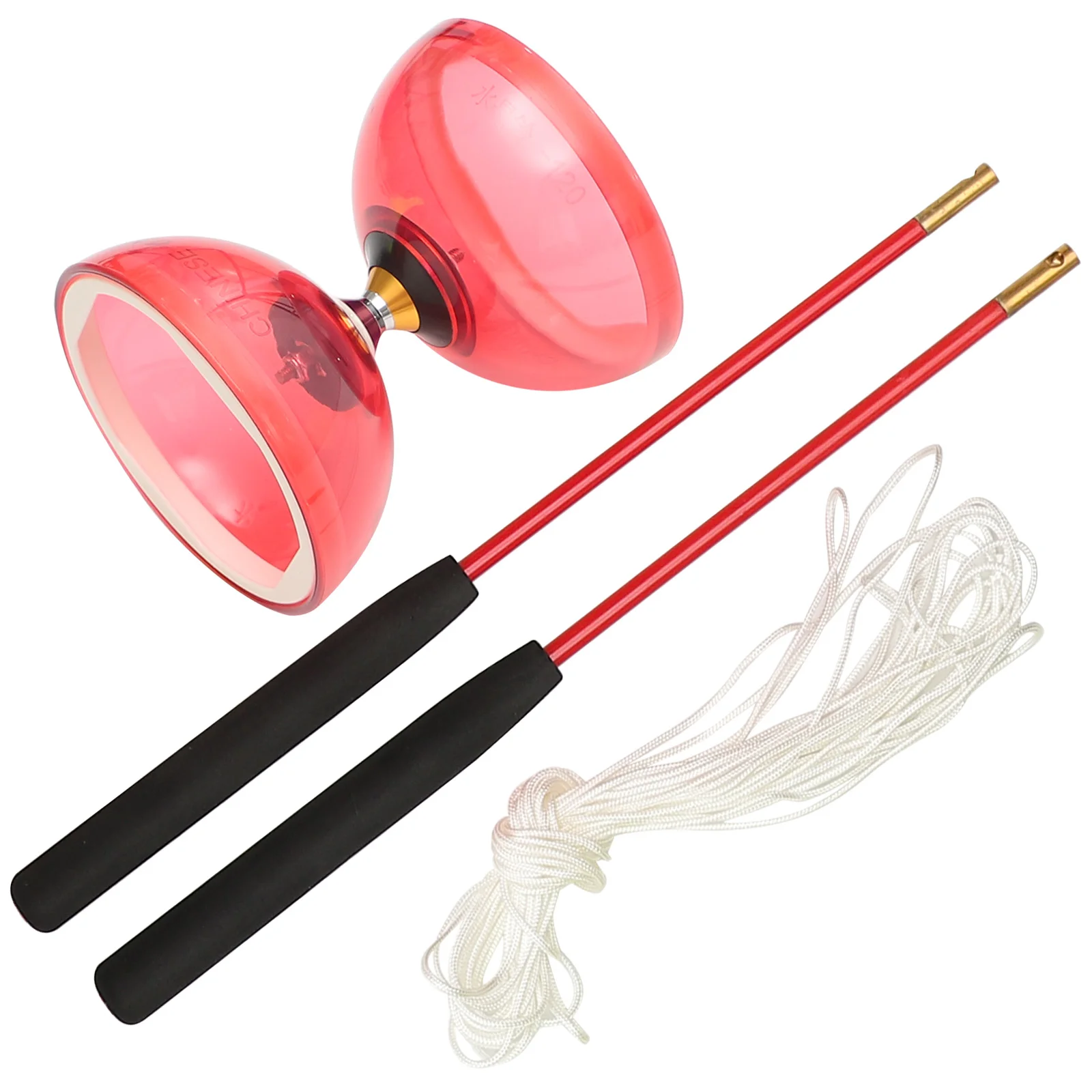 1 Set Chinese Juggling Toy Crystal Diabolo Plaything with Sticks and String