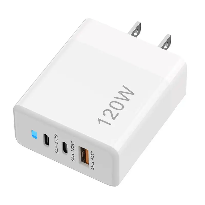 

USB Wall Charger 120W Multi-Port USB Fast Charging Block Fast Wall Charger Adaptor USB Charging Station with Indicator Light