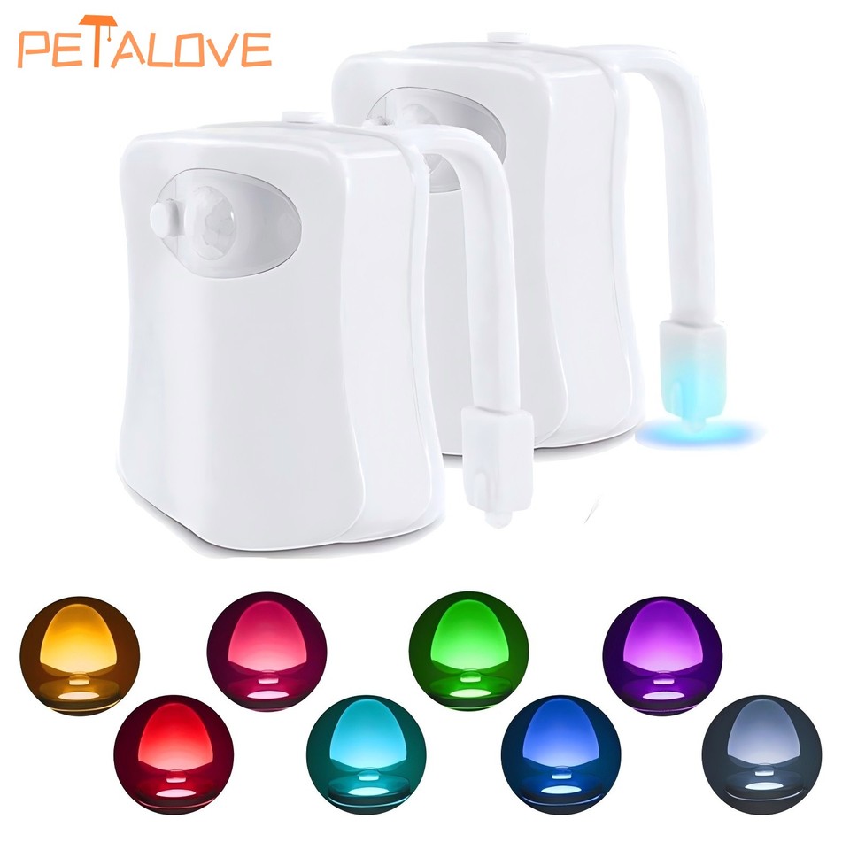 Toilet Bathroom LED Night Light RGB 8colors Lamp Motion Sensor Light Wireless Atmosphere Light Colorful Sensor LED Night Lights