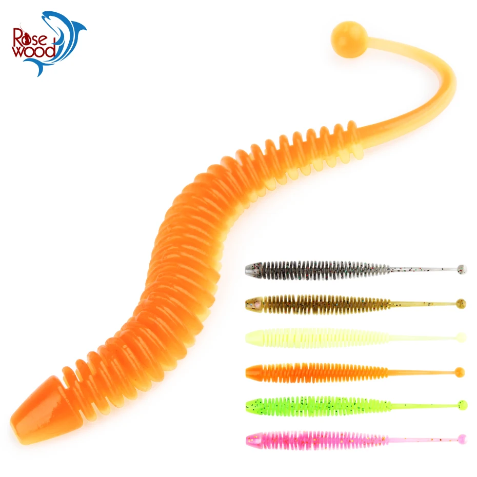 RoseWood Weicher Köder Angelköder Wurm Eichhörnchen Schwanz Straße Sub-Köder Swimbait Insekten Regenwurm Gefälschte Fische Forelle Bass Drop Shot Pesca