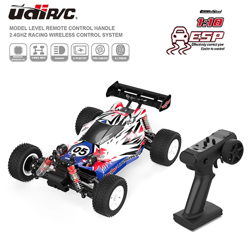 Udi/Rc Udirc 1/18 2.4Ghz Ud1805 Pro Rc Auto Motore Brushless 50 Km/H Ad Alta Velocità Fuoristrada 4Wd Telecomando Auto Da Corsa Giocattolo