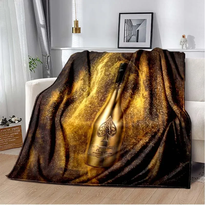 Armand De Brignac Champagne Blanket,black A,Lightweight Warm Insulation Sofa Bed Office Car Knee Pads Blankets,Decke 2