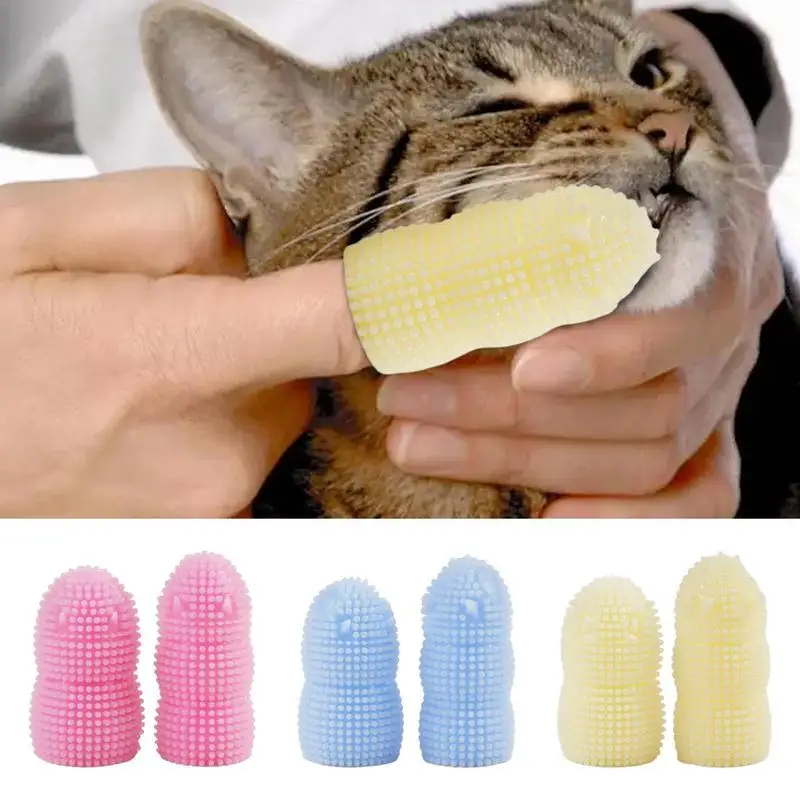 

Dog Super Soft Pet Finger Toothbrush Teeth Cleaning Bad Breath Care Nontoxic Silicone Tooth Brush Tools Dog Cat Supplies