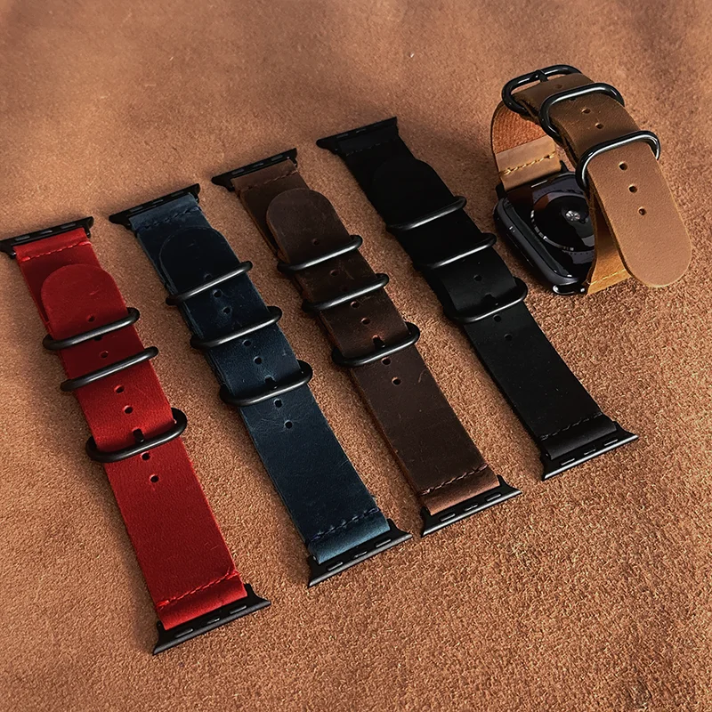 Genuine Crazy Horse Leather Watch Band - Soft Classic Business Strap