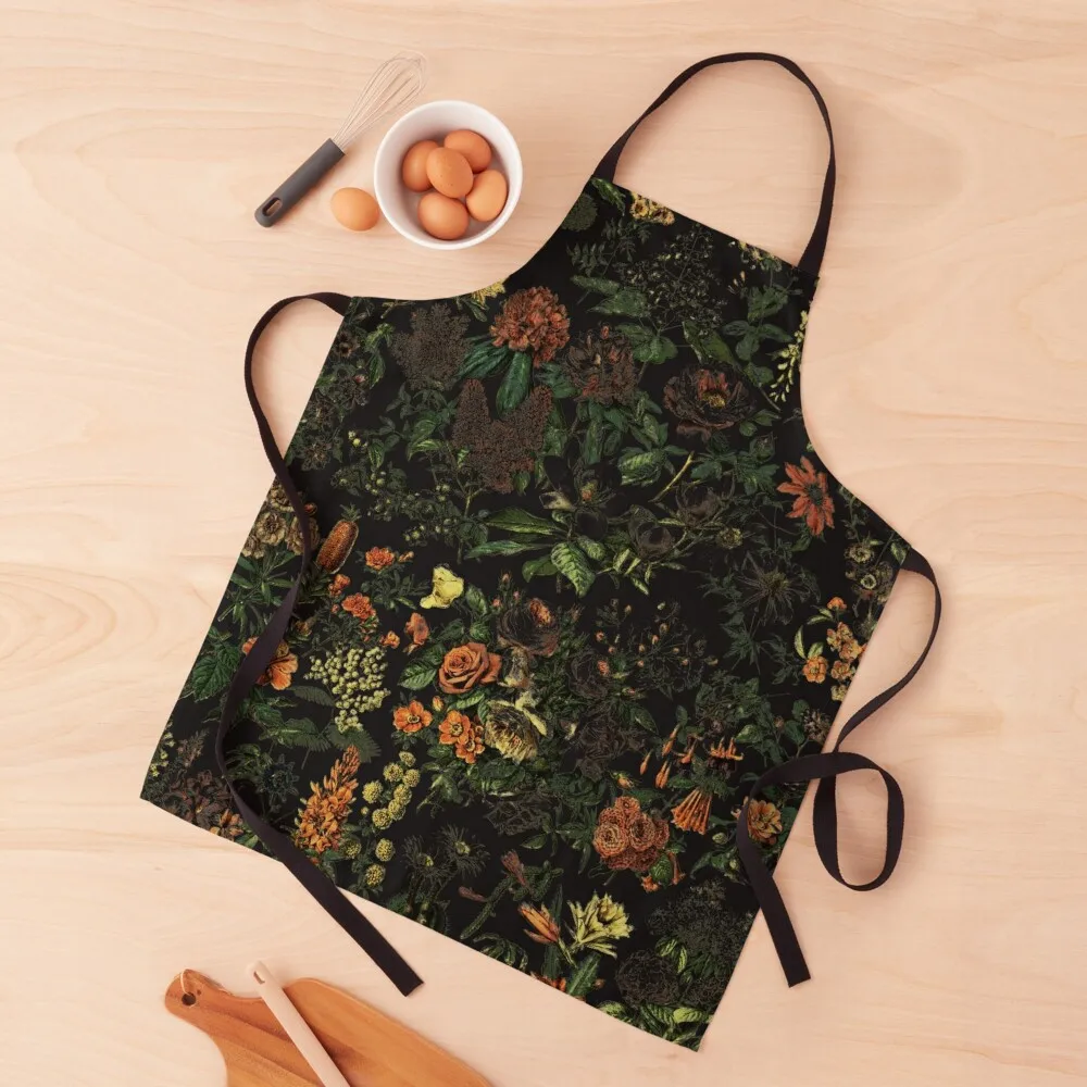 

Midnight Floral Apron esthetician Kitchens Men Things For Kitchen Apron