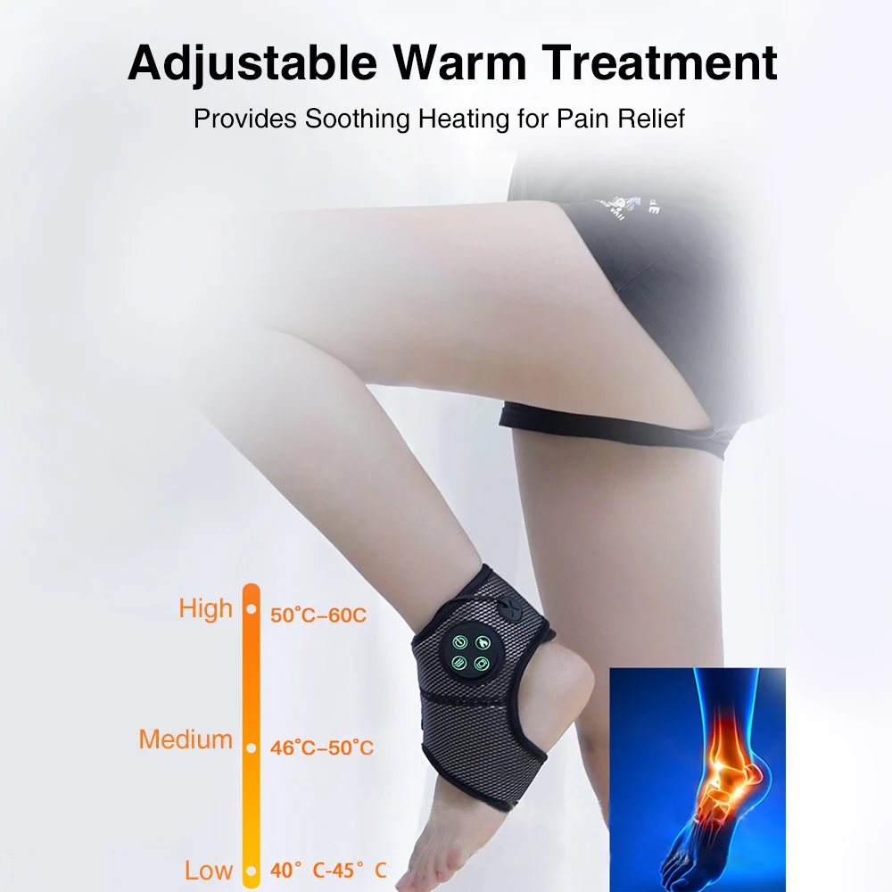 Electric Ankle Massager Vibration Hot Compress Support
