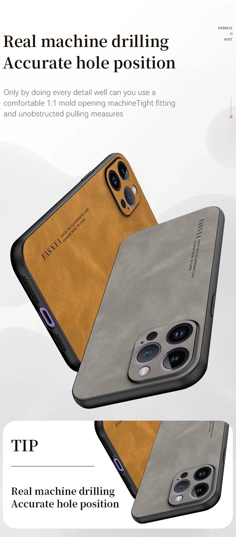 Vintag Lathr Soft Phon Cas für iPhon 14 13 12 11 Pro Max Mini X XR XS max 7 8 Plus SE Shpskin Txtur Covr_voghion.com