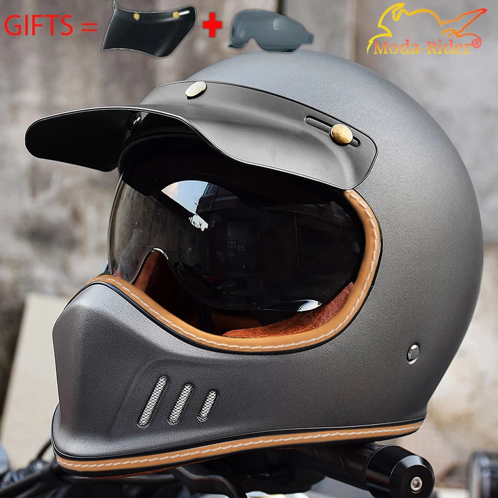 Full Face Motorcross Retro Helm Motorhelm 3C Dot Motorhelm Winddicht Unisex Lenzen|Helmen| - AliExpress