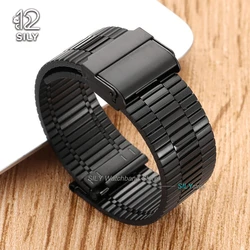 Quick Release Stainless Steel Three - Bead Watchband Strap - Universal Business Bracelet, 20mm/22mm - 20mm (Black)