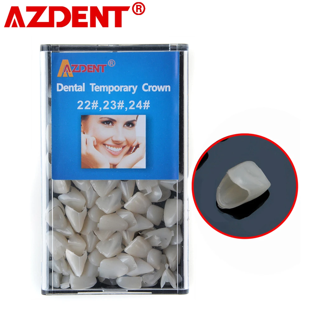 Azdent Dental Temporary Crown Porcelain Materials Anterior Teeth Veneers 72pcs/box Front Teeth