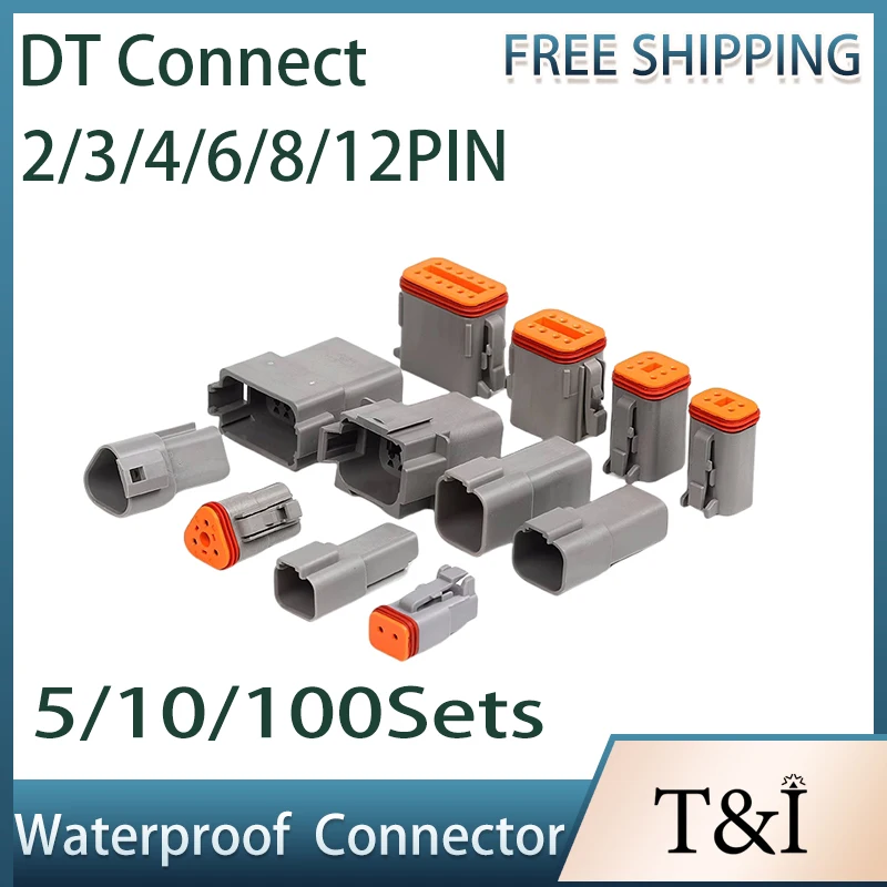 Conjuntos Kit Deutsch dt 2p 3p 4p 6p 8p 2216awg Conector de Fio Elétrico Impermeável Dt062s Dt04-2p para o Carro Dt043p 10 100
