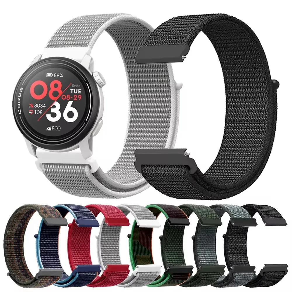 Breathable Adjustable Nylon Sports Watch Strap, 20mm/22mm