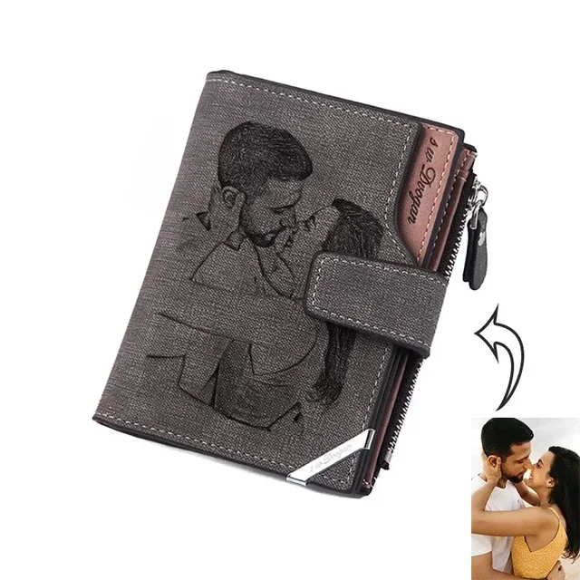 Custom Men’s Wallet with Name & Photo