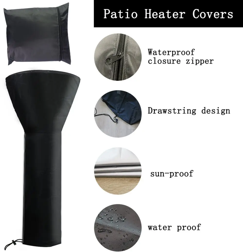 Patio Radiator Heater Protection Cover Waterproof Windproof Dustproof Pyramid Vertical Outside Universal Multi-Purpose Cover