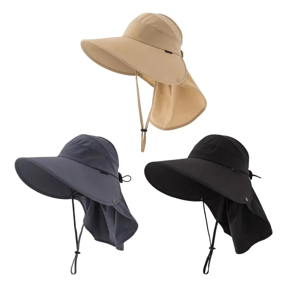 Wide Brim Sun Hat With Neck Flap For Men Women Adjustable Outdoor Sun Safari Cap Hiking Fishing Hat Beach Top