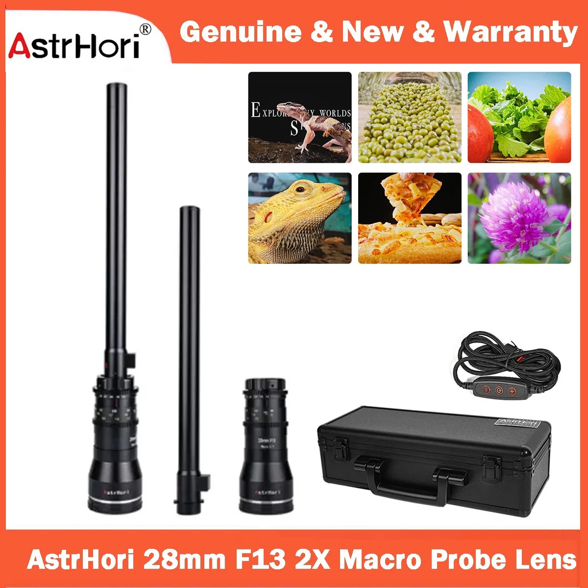 Astrhori 28Mm F13 2X Obiettivo Micro Sonda Full Frame Lente Speciale Luce Ad Anello Incorporata Per Sony Nikon Fujifilm Canon Olympus Lumix
