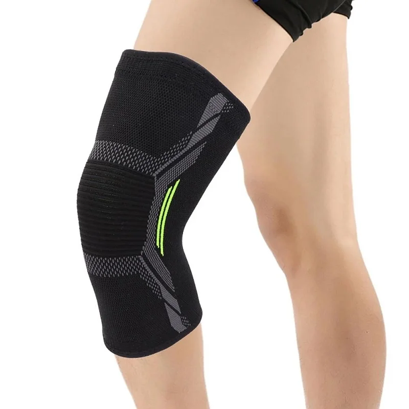Unisex Knitted Nylon Sports Knee Pads Silicone Anti-slip Cycling Running Basketball Skipping Shock Absorption er Protector