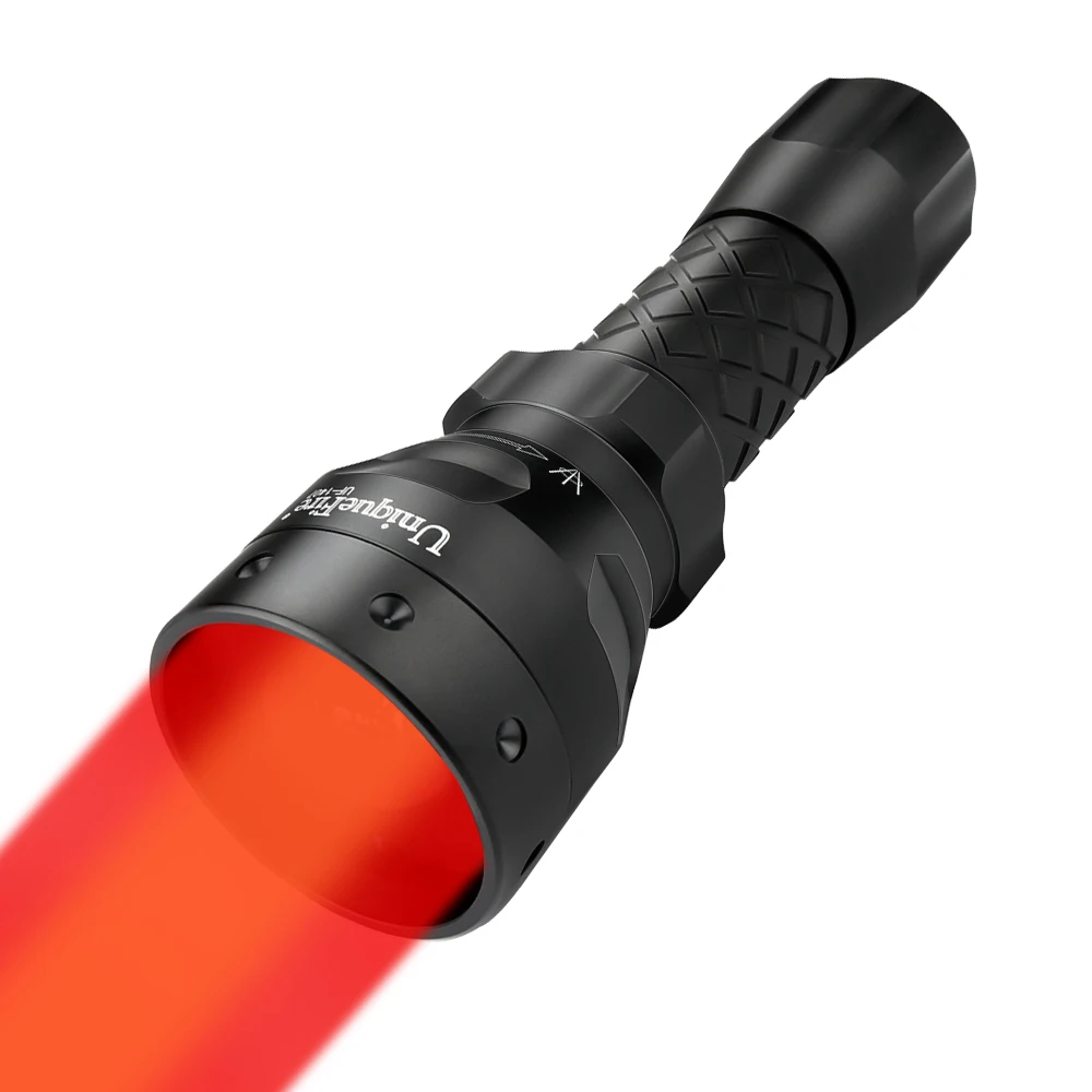 

UniqueFire 1407 LED Flashlight Super Bright Red Beam Light Zoomable 3 Mode Adjustable Long Range Torch for Astronomy, Aviation