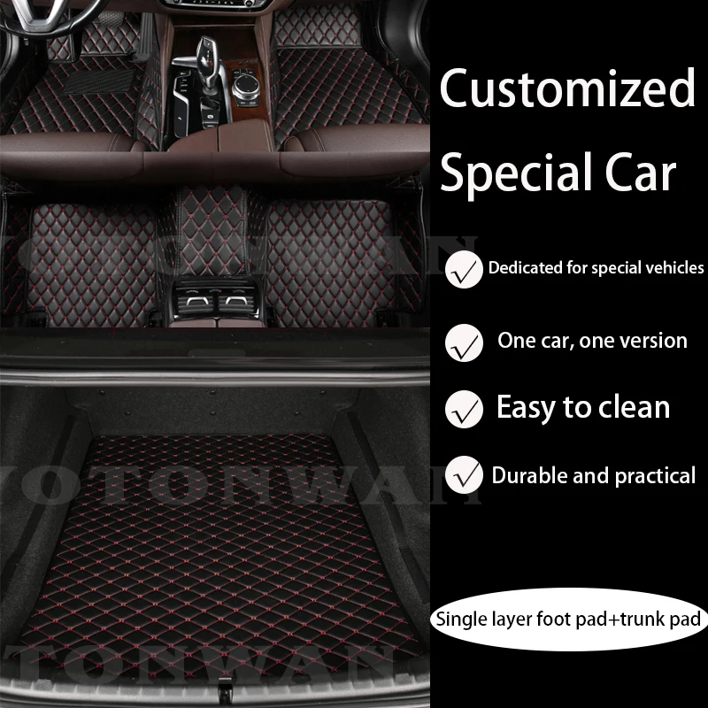 

Waterproof Custom Leather Car Floor Mats + Trunk Mat For Besturn All Models B30 B50 B70 X80 X40 B90 Car Accessories Styling