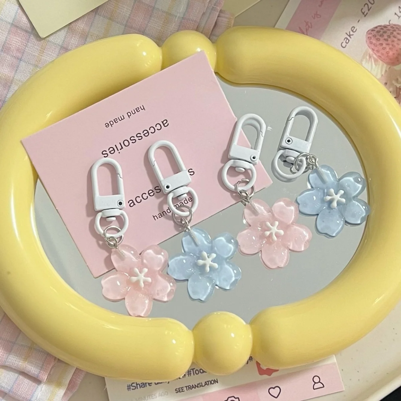 Sakura Key Chain - Jelly Flower Pendant