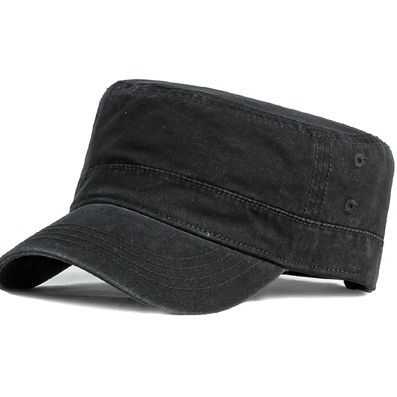 

For Men Classic Vintage Flat Mens Washed Caps And Hat Adjustable Fitted Thicker Cap Winter Warm Military Hats