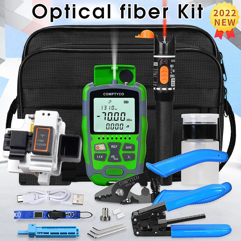 Fiber Optic Tool Kit with SX-Sliver Fiber Cleaver -70+10dBm/-50+26dBm 3 in 1 Mini Optical Power Meter 10Mw Visual Fault Locator 10pcs ceramic sliver mini 7pin tube socket 12ae6 audio base valve guitar amp parts