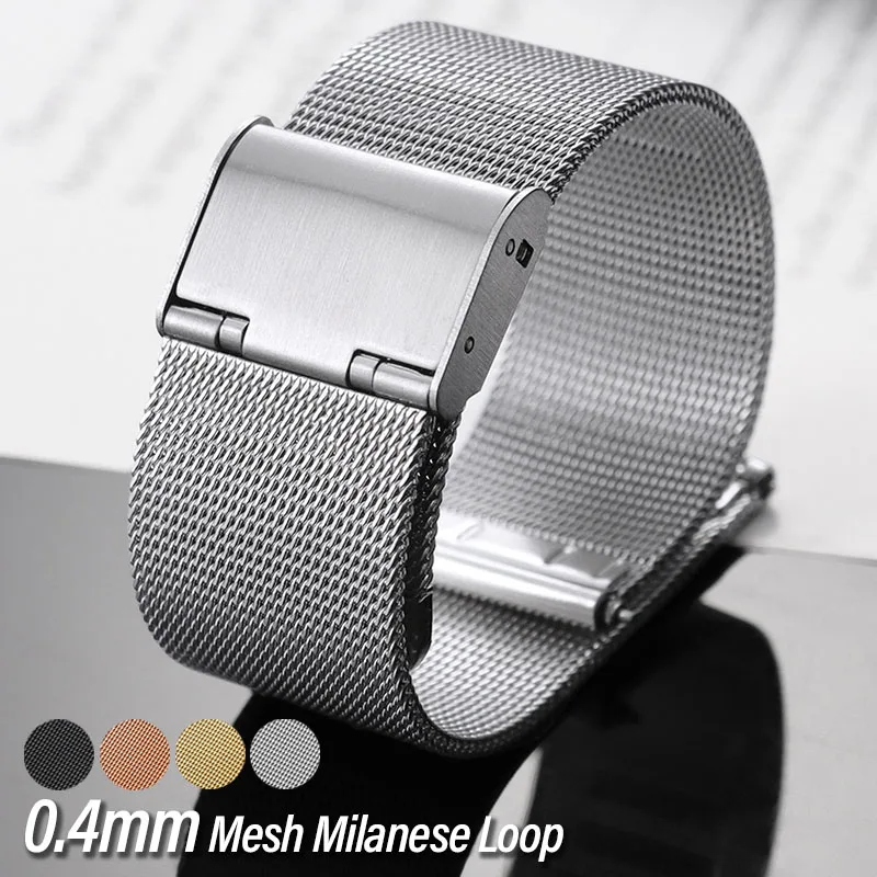 Elegant Stainless Steel Milanese Loop Mesh Watch Band with Quick Release
