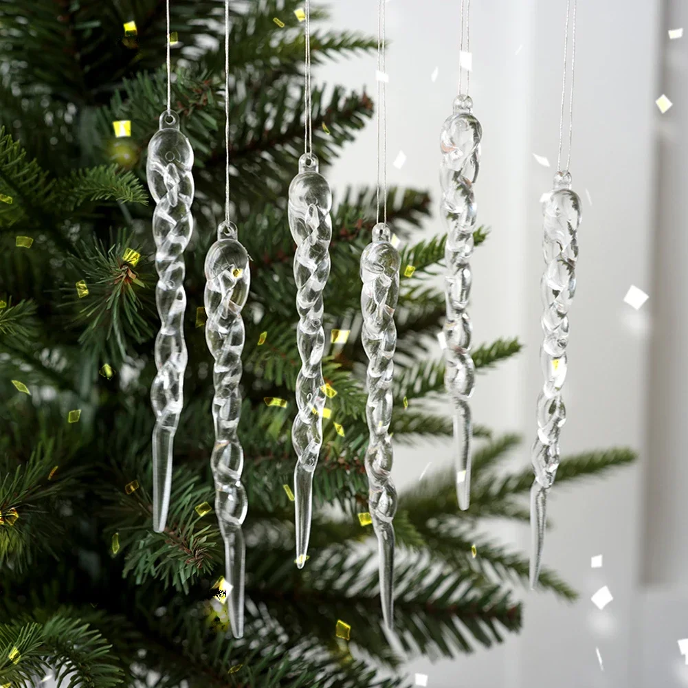 Clear Plastic Christmas Icicle Decorations for Winter Party