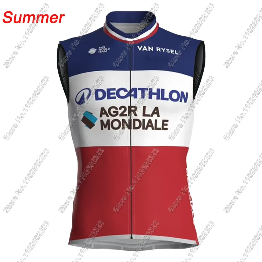 Ag2r Team Cycling Sleeveless Jerseys Bicycle Vest France Cycling Jersey Bike Clothing MTB Maillot Cyclisme