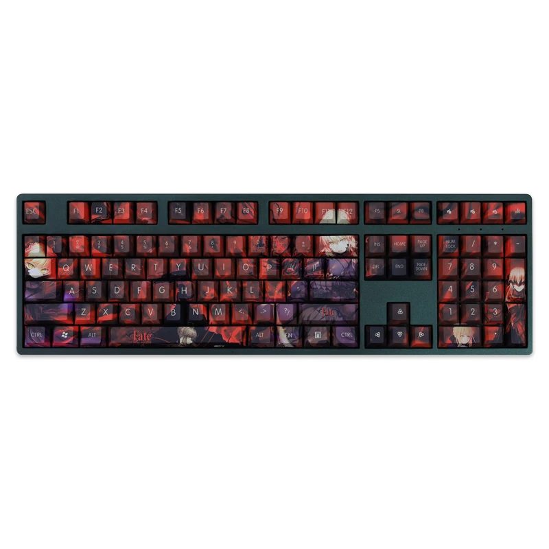 Chaves Conjunto Lados Pbt Tintura Subbed Keycaps Anime dos Desenhos Animados Gaming Key Caps Cherry Perfil Keycap para o Destino Estadia Noite Sabre 108 - Imagem 5
