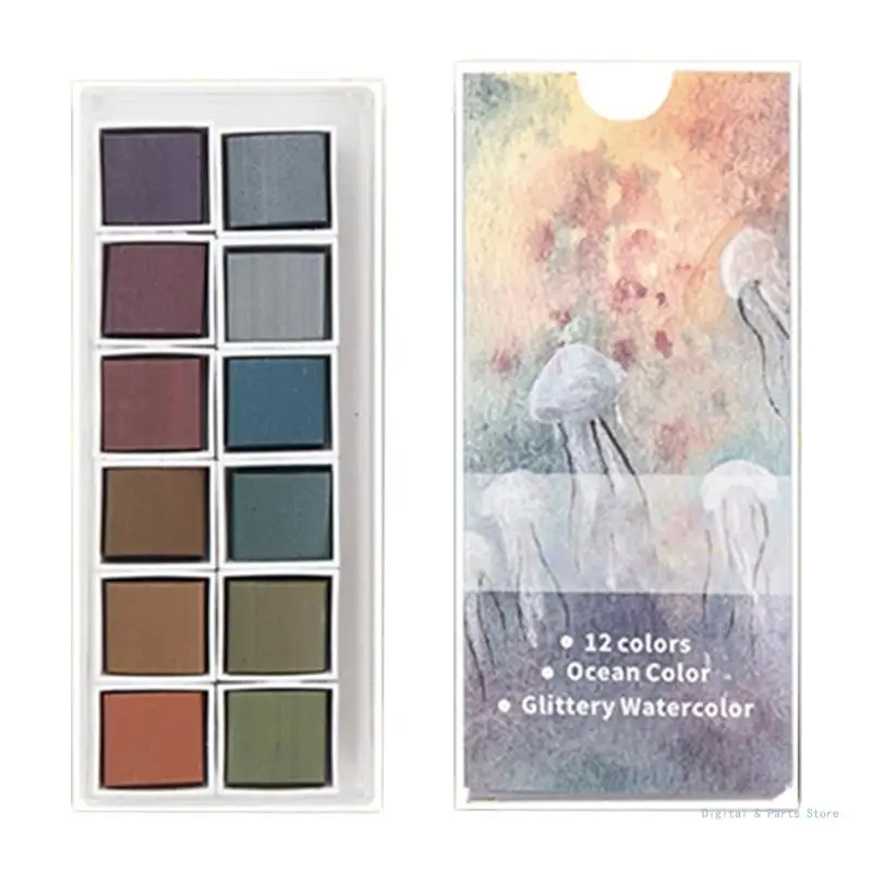 

M17F Professional Watercolor Paint Metallic Solid Watercolor Set Portable Artist Set