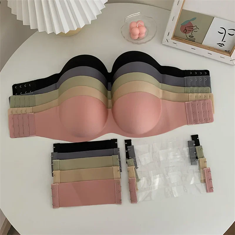 Women Sexy Strapless Bra Push Up Padded Bras Female Underwear Seamless Invisible Bralette Without Straps Ladies Lingerie Bras