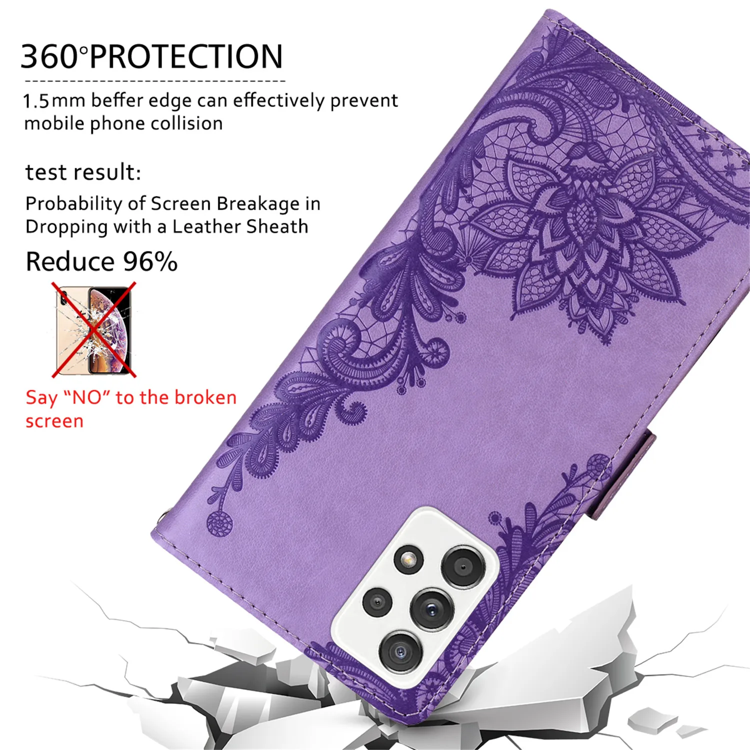 Luxury Leather Flip Phone Case with Wallet Bracket Cover